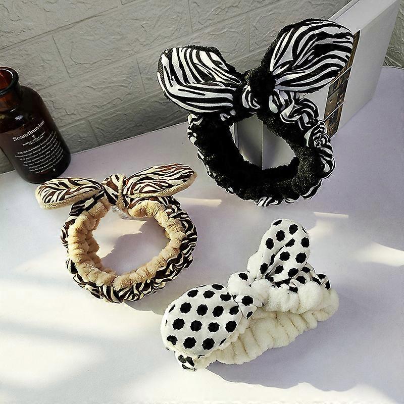 3Pcs Cute Bowknot Makeup Headbands Washing