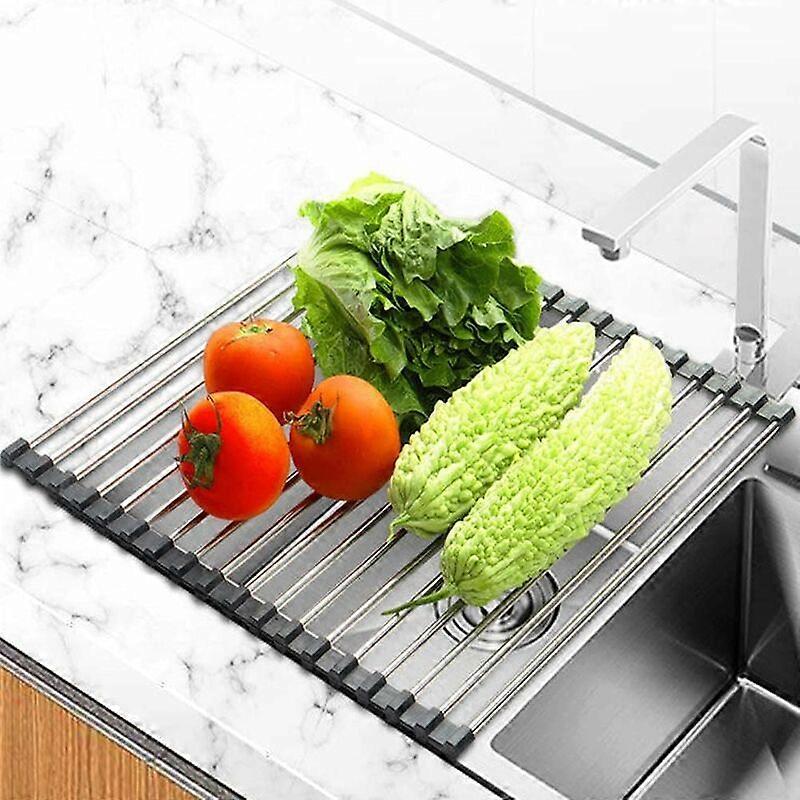 Kitchen Dish Drainer, Foldable Dish Drainer, Stainless Steel Kitchen Dish D