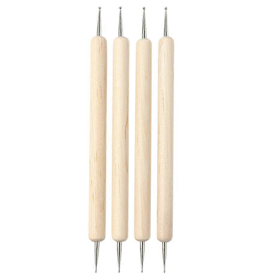 4 art dotting tools, DIY ball embossed stylus double-ended wooden handle