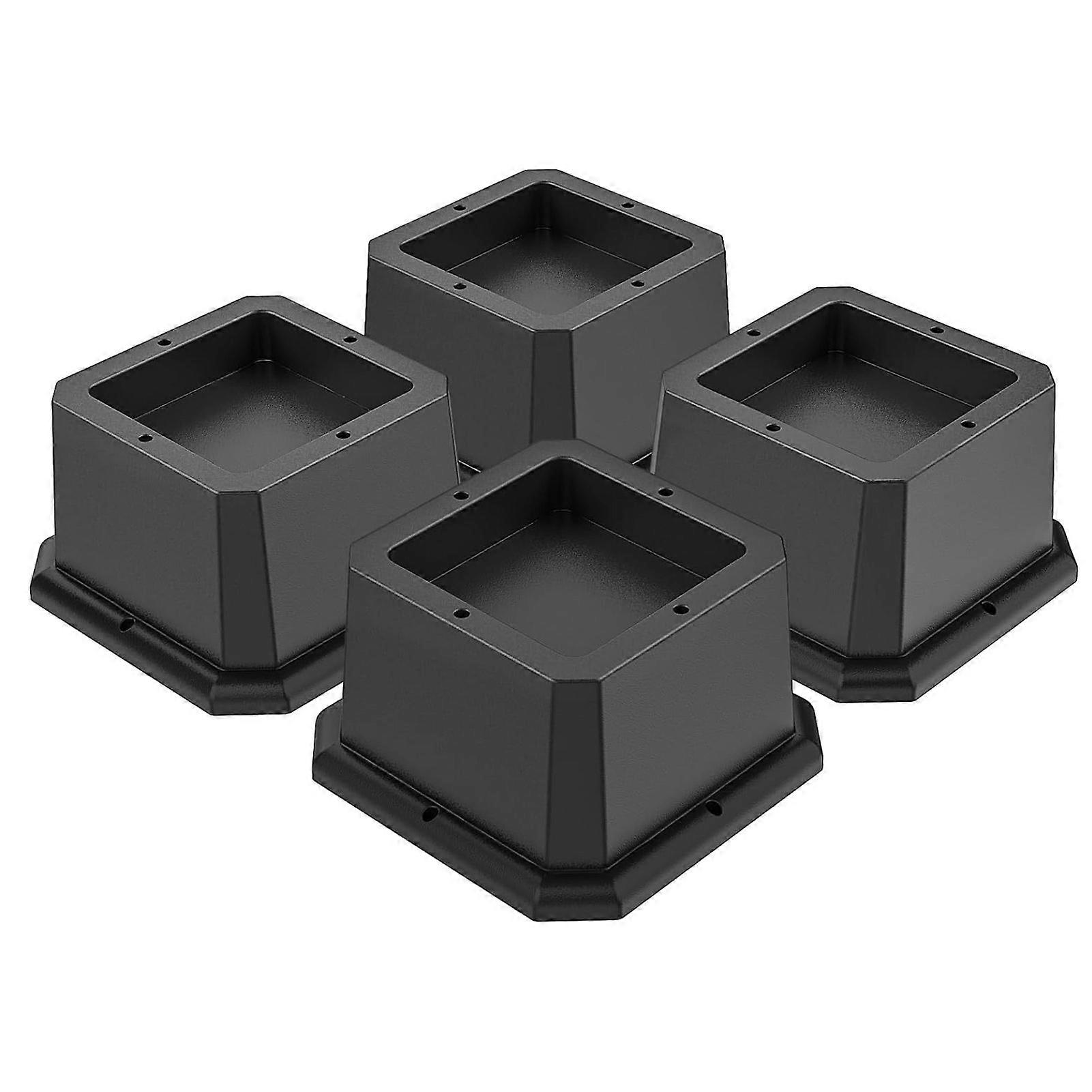 4Pcs Bed Risers 2/3/4 Inch Heavy Duty Furniture Riser Support Up to 5000 Lbs Anti-Slip Bed Elevator for Couch Sofa Table Chair Leg Frame Dorm