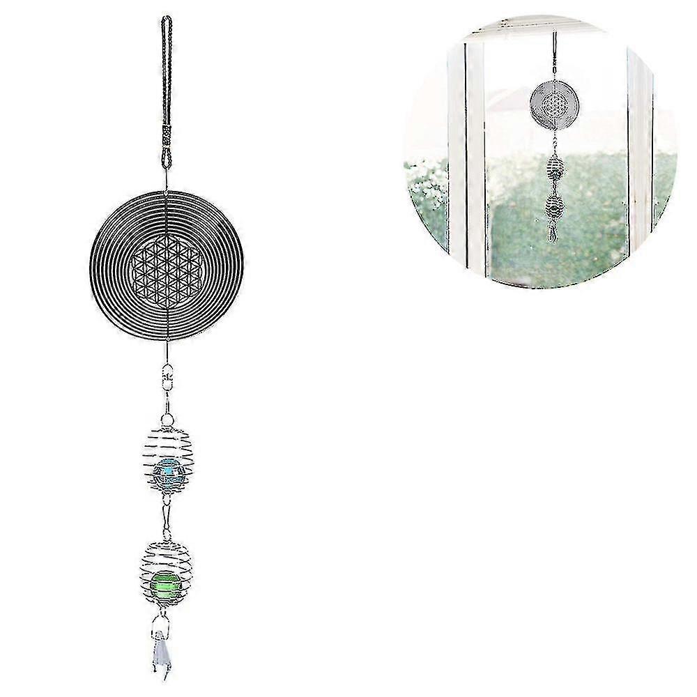 Wind Spinner Hanging With Gazing Ball Spiral Tail, 360 Degrees Spin