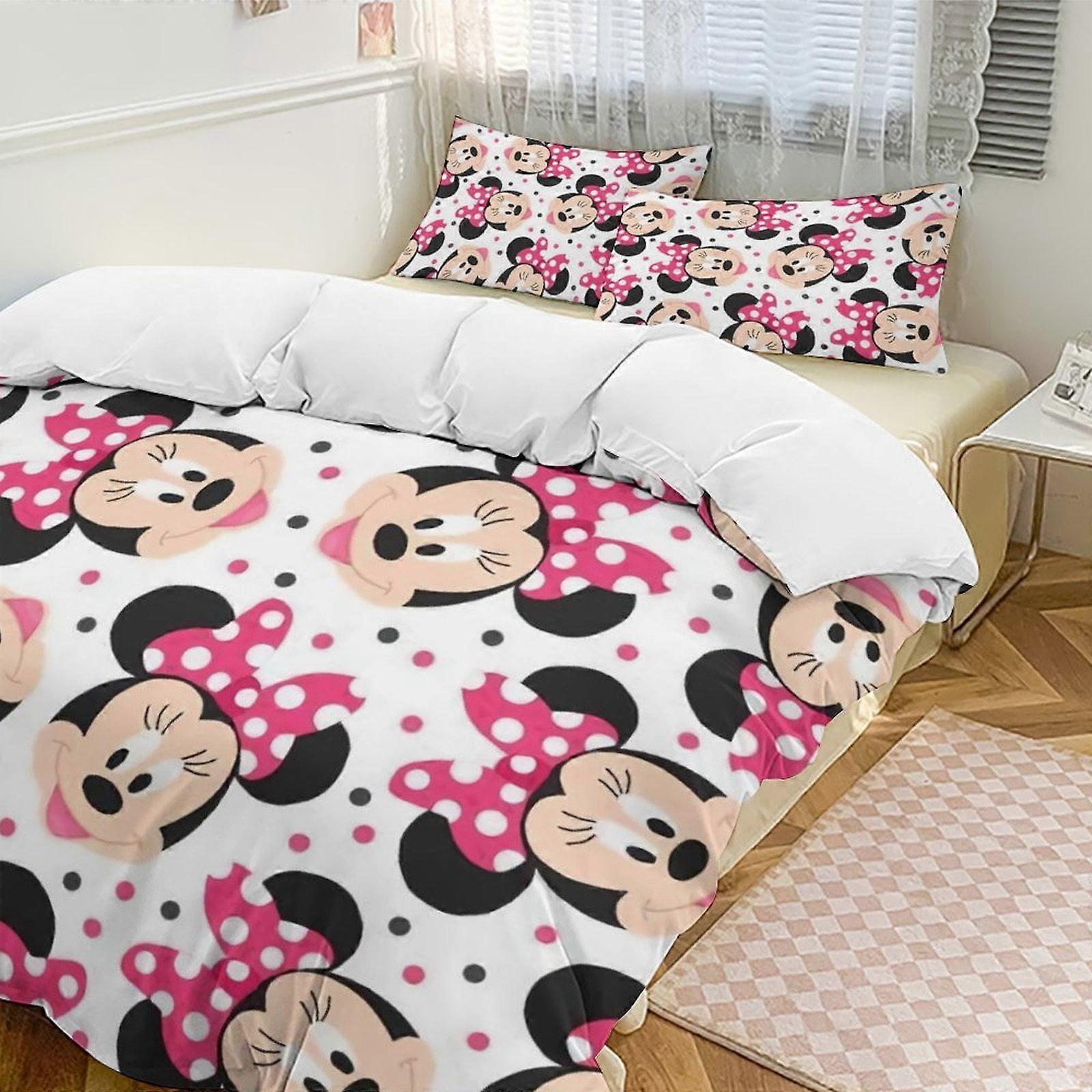 v4117  Bed Sheets Bedding Minnie MouseCartoon Collection 3-Piece Comforter Set, Personalized Bedding Decor for Kids And Teens  Bed Sheets  yuq4117