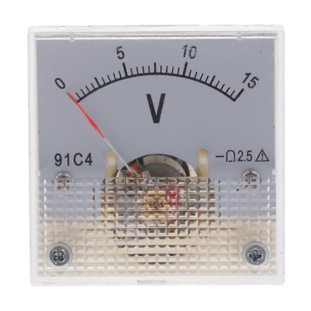 91C4 Analog Panel Voltage Gauge Volt Meter Circuit Testing Tools 0-15V