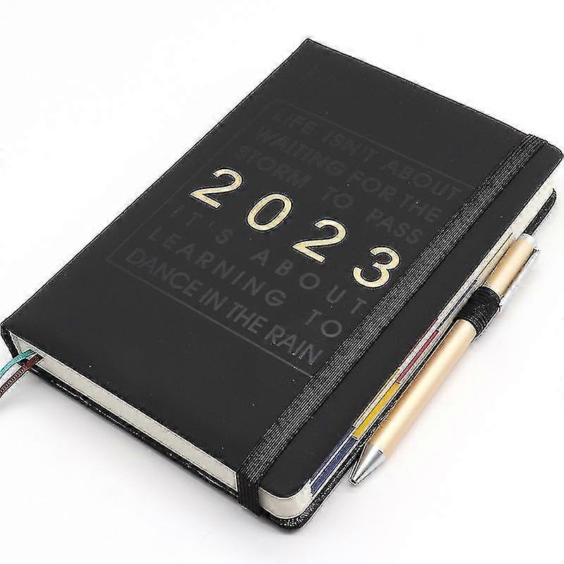 A5 Ατζέντα 2023 Planner Σημειωματάριο Εβδομαδιαία & Μηνιαία 100 Gsm Χαρτί Pu Δέρμα Σκληρό Κάλυμμα Χρονοδιαγράμματα Χαρτικά Γραφείο Σχολικά Είδη