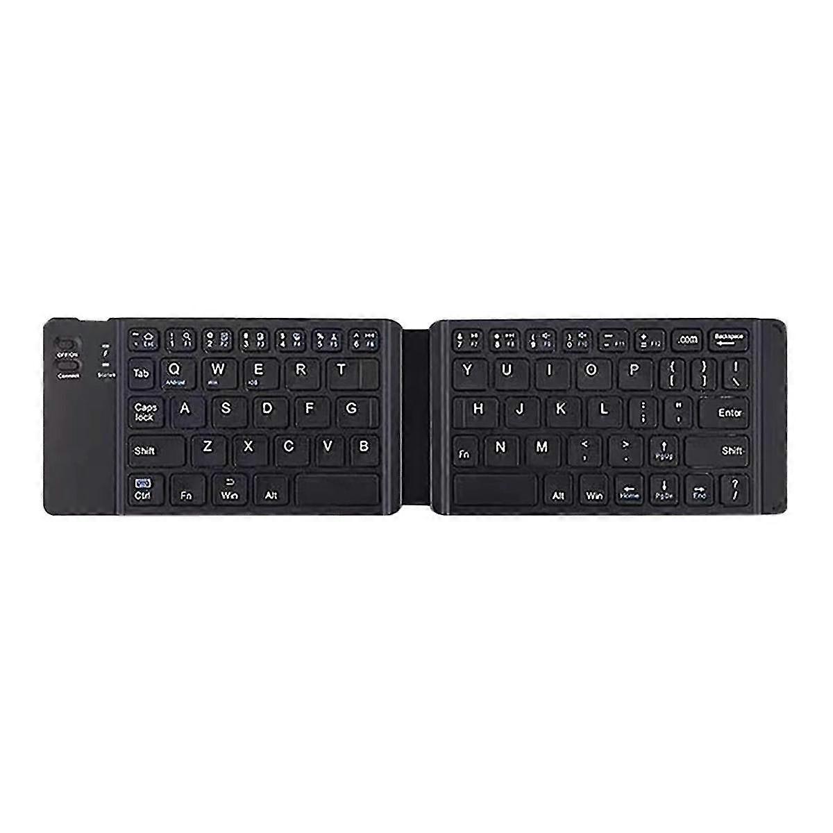 Dual Folding Wireless Bluetooth Keyboard For Cell Phone Tablet Computer Mini Mute Multi-function Keyboard, B