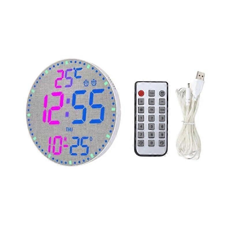 Orologio da parete digitale Decorazione Sveglia digitale a LED Ampio display con telecomando, data e temperatura, oscuramento automatico