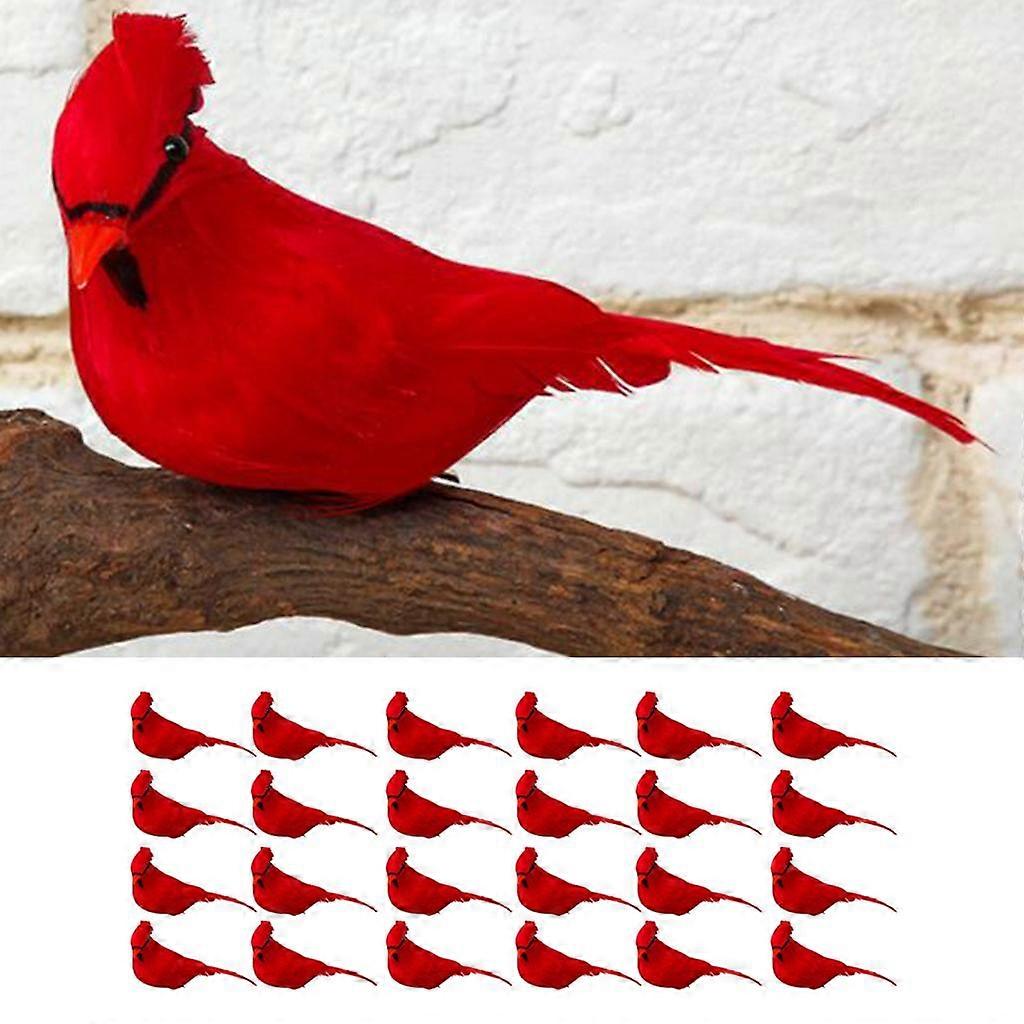 24Pcs Artificial Foam Birds For Crafts Garden Home Decor Wryneck