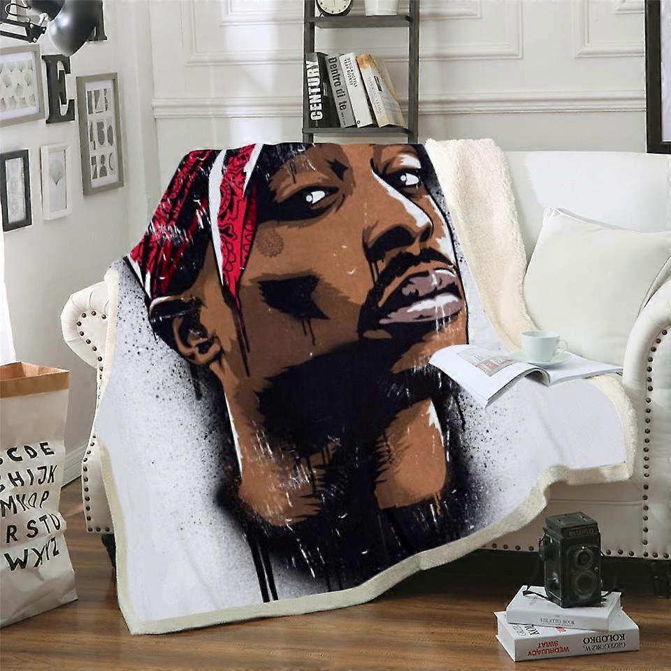 2pac Tupac Fleece Blanket Plush 3d Printed for Adults Sofa Sherpa Fleece Bedspread Wrap Throw Blanket style-3