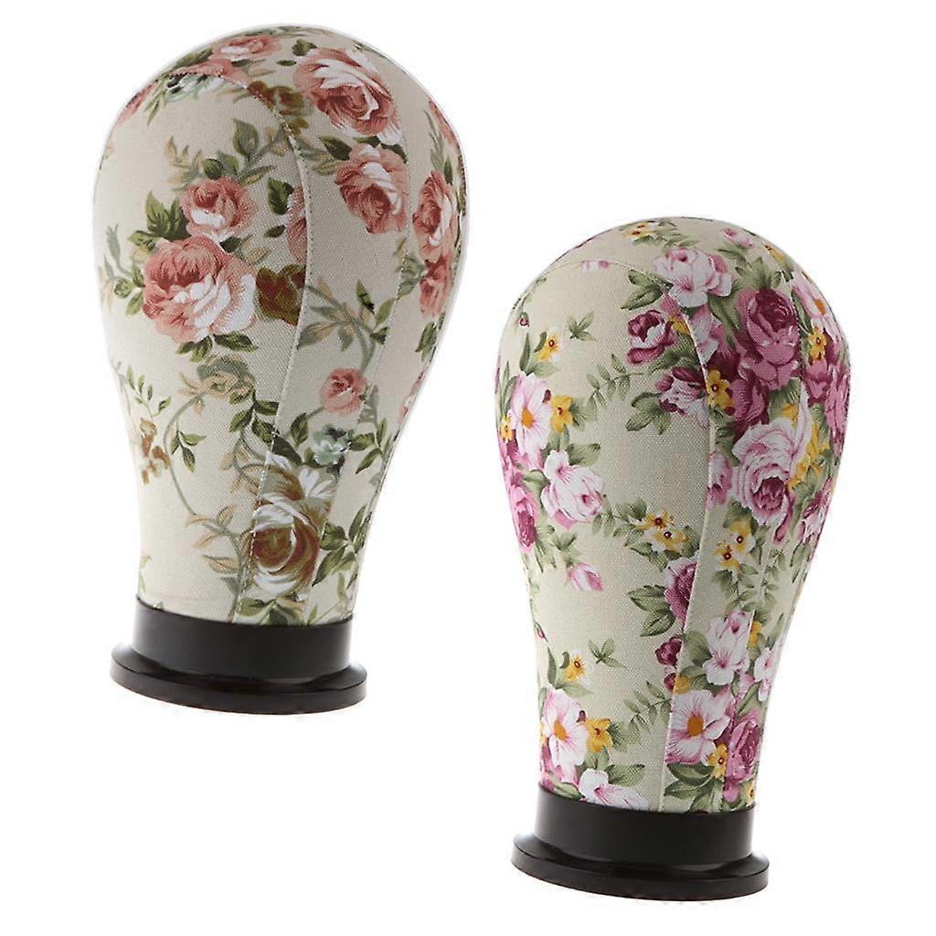 21inch and 23inch Cork Canvas Block Head Mannequin Head Set - Wig Head For Wig Display,Styling and Making