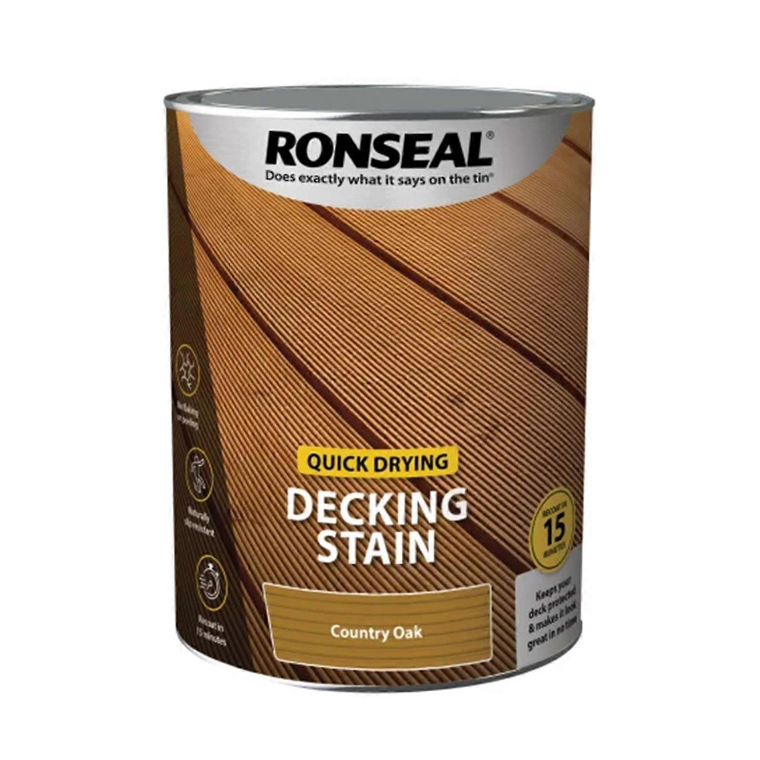 Quick Drying Decking Stain Country Oak 5 litre