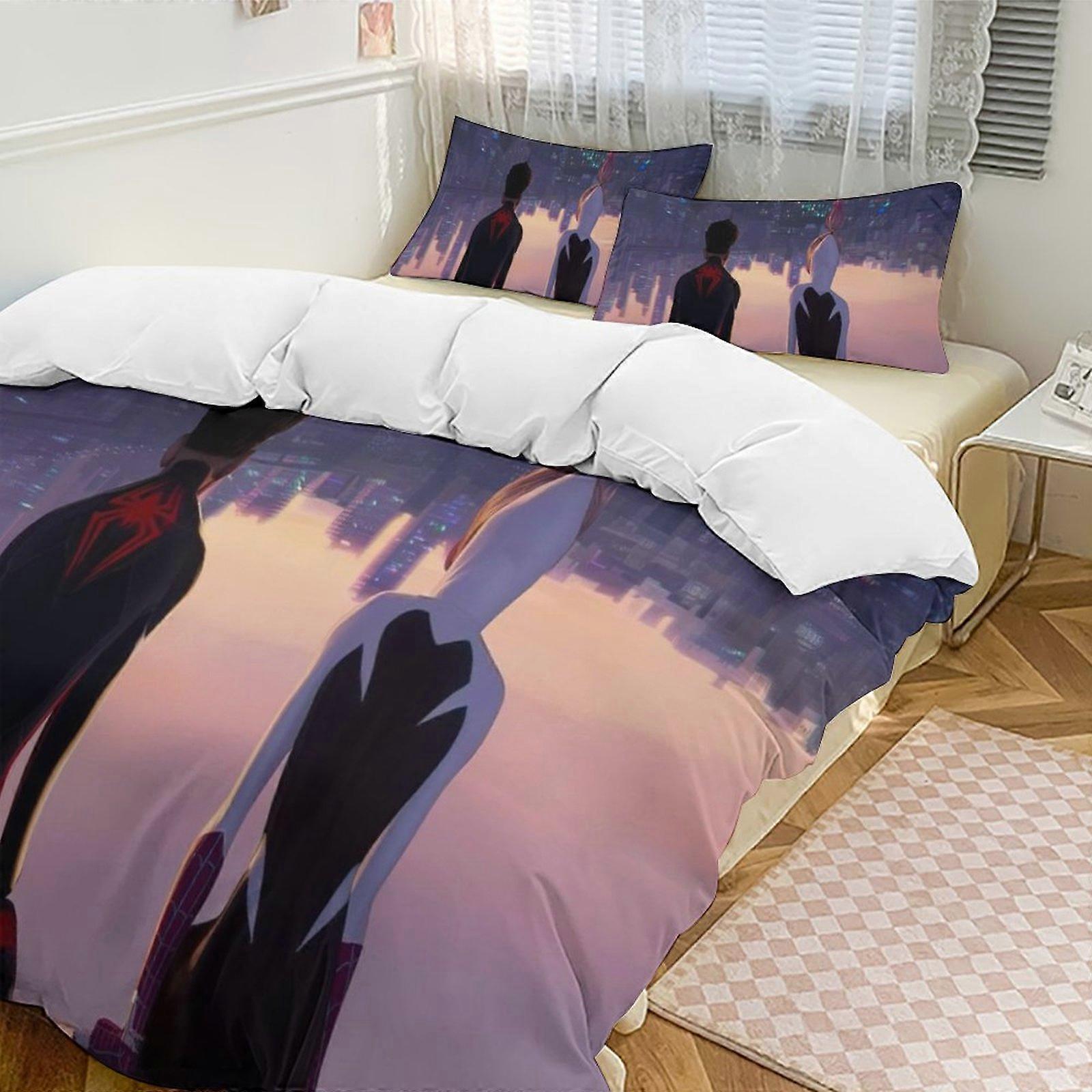 Bedding set HL562 Miles Morales Down Duvet Cover Microfiber Bedding Set, 1 Down Duvet Cover and 2 Pillowcases XN562