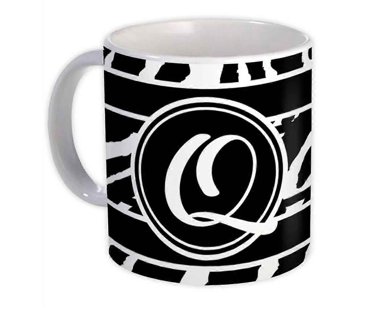 Gift Mug: Monogram Letter Q Zebra