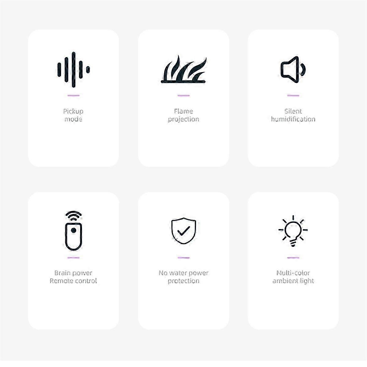 Simulated Flame Aromatherapy Machine Remote Control 7-Color Lighting Timing Mute Humidification Per