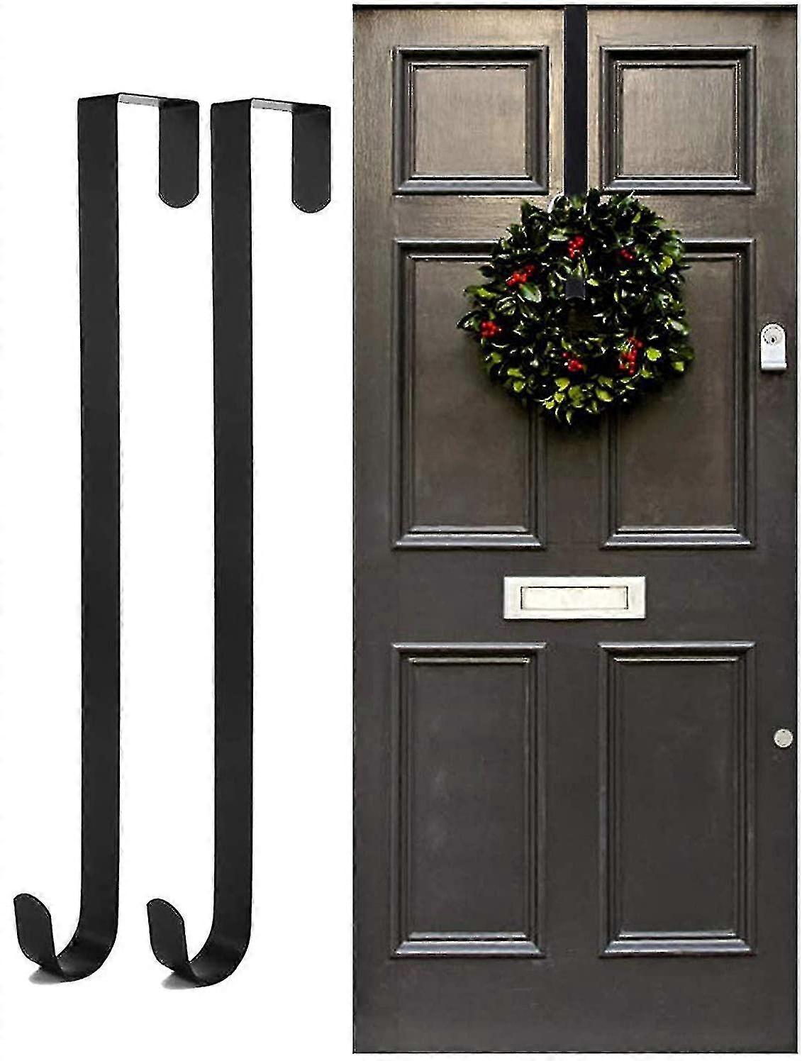 Wreath Hanger Door Hook For Christmas Door, 2pcs Metal Wreath Holder