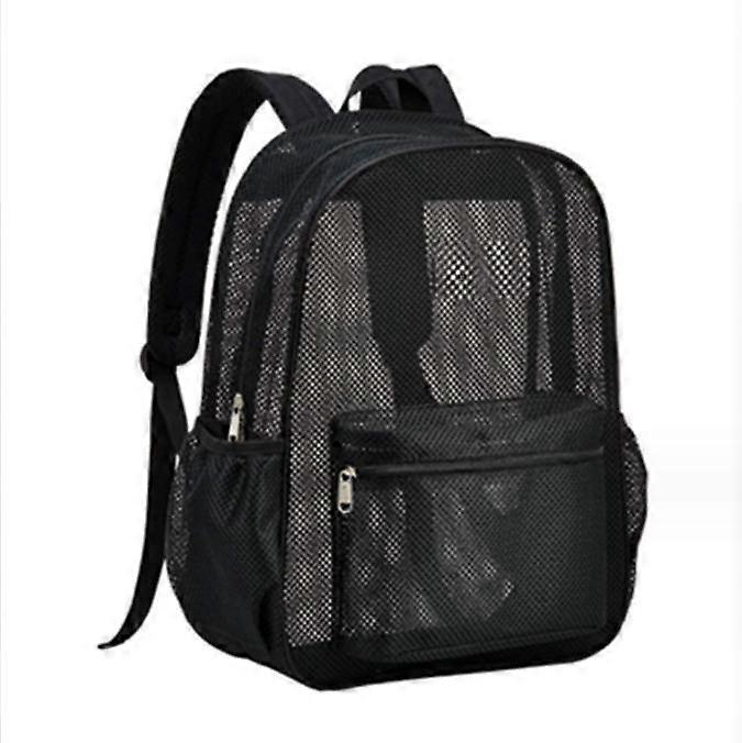 Heavy Duty Mesh Backpack Beach Backpack,Perspective College Backpack See Through Backpack with Padded Shoulder Strap