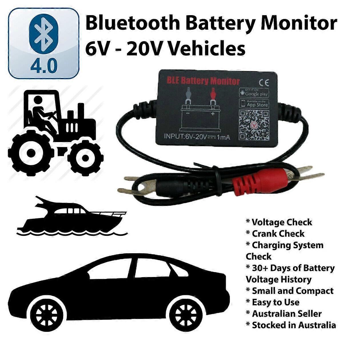 For Android IOS Phone Digital Analyzer BM2 Bluetooth 4.0 With Alarm Voltage Charging Cranking Test 12V Car Battery Monitor