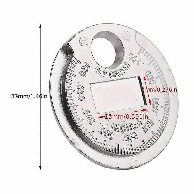 Coin- Type 0.6-2.4mm 0.02-0.10 Inch Spark Plug Gap Gauge Measurement Tool Range Spark Plug Gage Caliber Measuring Tool
