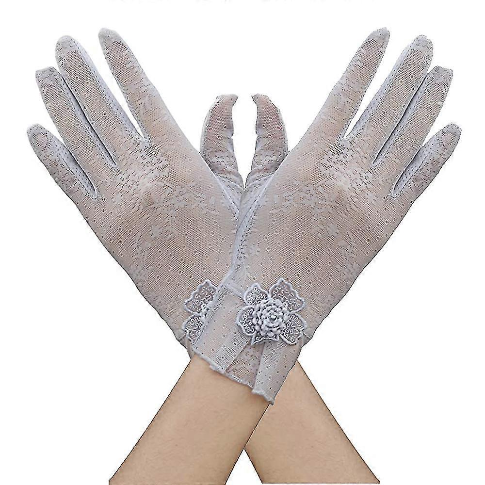 Gants de dentelle florale pour mariage Opéra Party Flapper Gants en dentelle Extensible Taille adulteFemmes Printemps et été Thin Touch