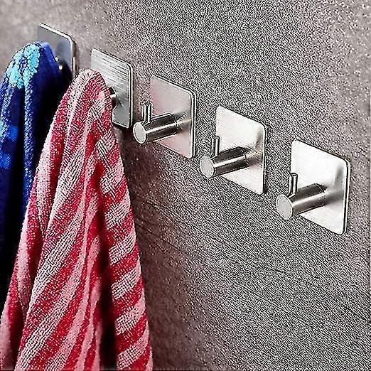 5pcs Towel Holder Without Drilling Hooks Clothes Hooks Self-adhesive