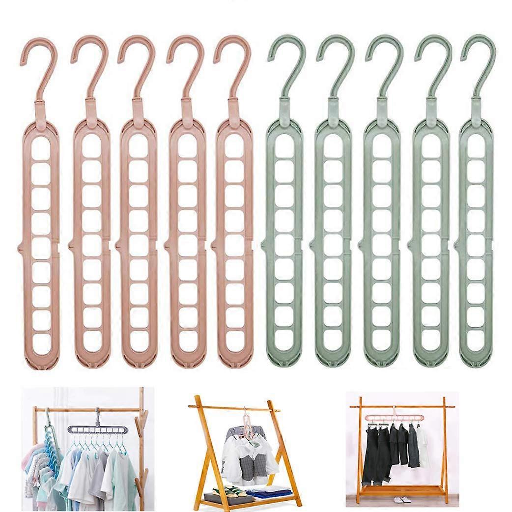 10 Pack Clothes Hangers Rotatable Folding Anti Skid