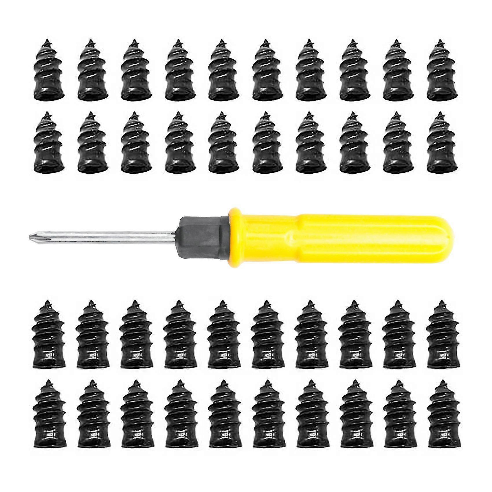 40PCS Tire Repair Rubber Nail, Tire Repair Rubber Screws Black, Fast Tool Self-Service Tire Repair
