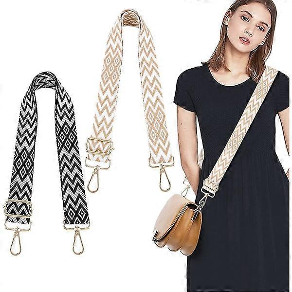 2 pcs adjustable shoulder strap for bags 3.8 cm bag strap shoulder strap wide handbag strap with striped pattern boho 70-130 cm