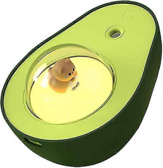 Mini Night Light Humidifier,210ml Avocado Shape Cool Mist Small Mute Atomization With Cute Cat Design