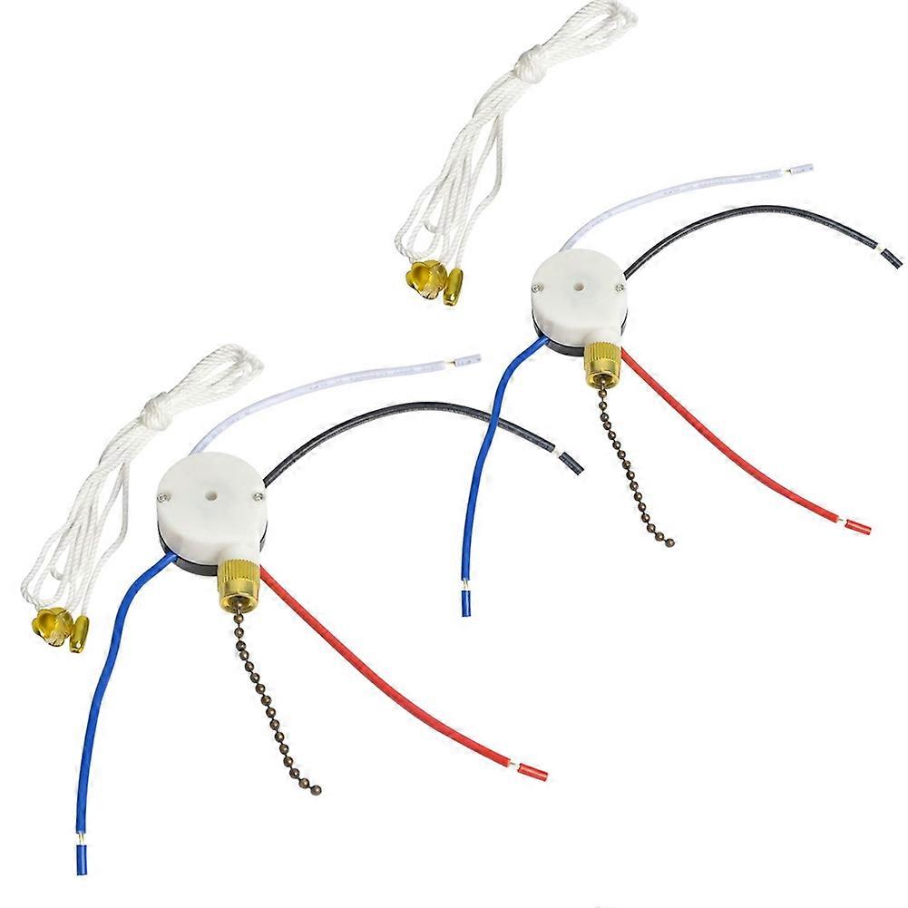 Ceiling Fan Pull Switch,ZE-208S E89885 3 Speed 4 Wire Fan Switch Pull Chain Cord Switch Fan Lights Switch Replacement