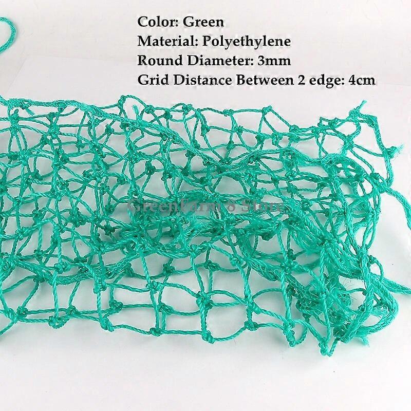 4/6cm Grid Black Green Polyethylene Rope Dia 3mm Kindergarten Anti-falling Net Stairway Balcony Child Safety Protection Net