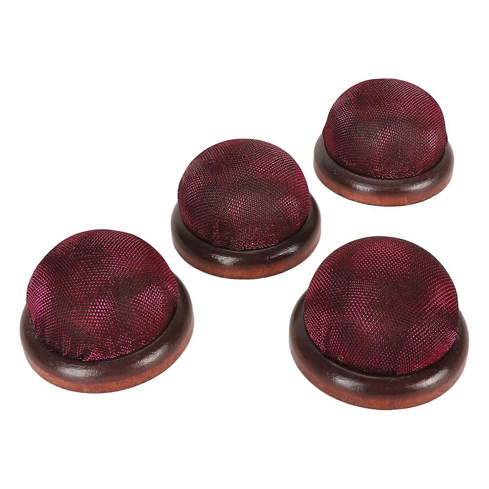 Sewing Pin Cushion Holder 4pcs with Wooden Base Portable Multifunctional for DIY Craft and Daily Use