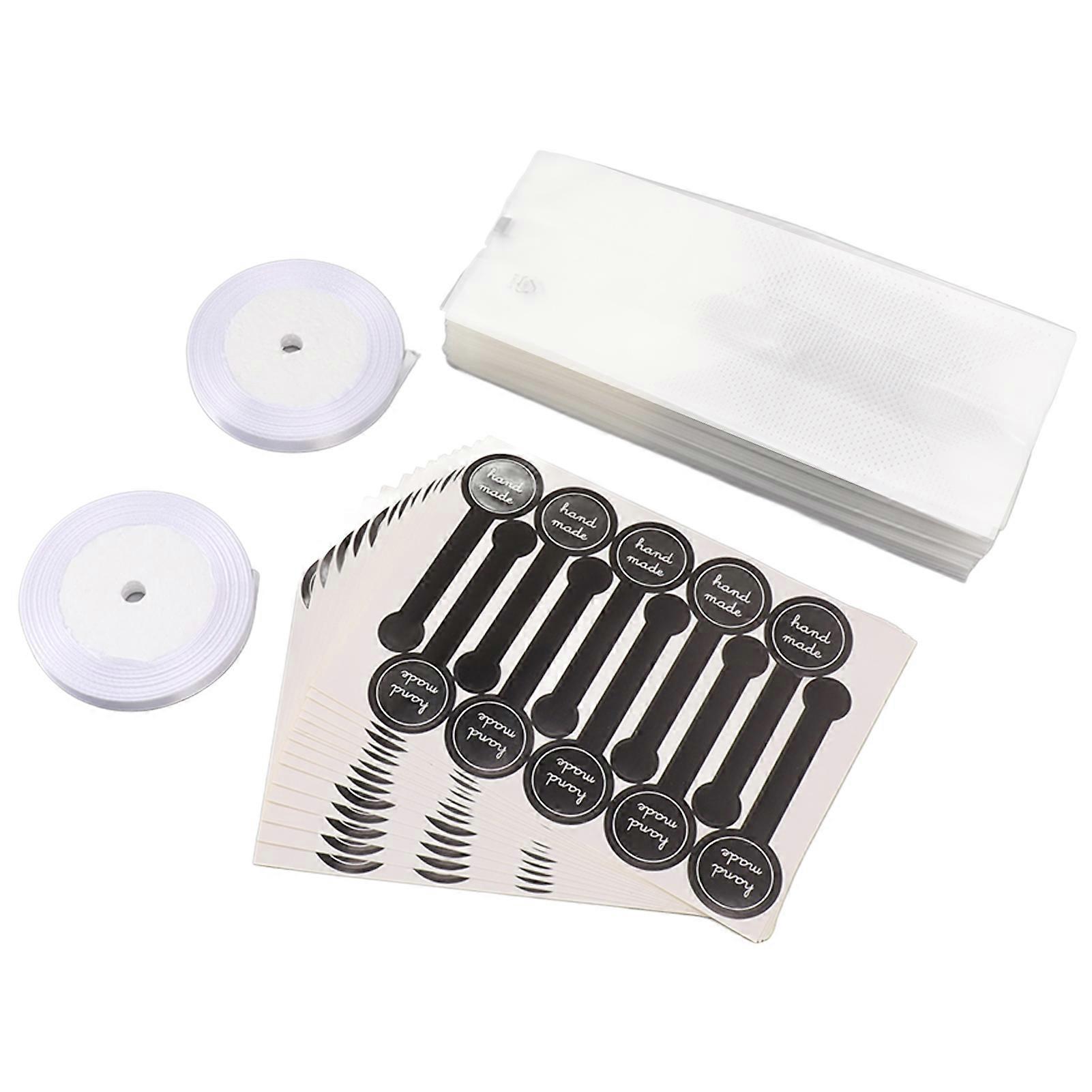 Semitransparent Plastic Packaging Bags 150Pcs for Cookie Baking with Accessories