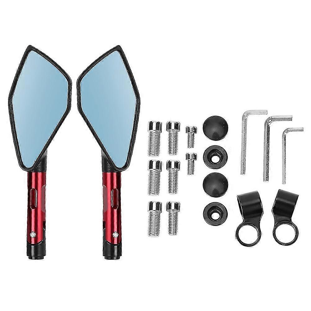 Universal Motorcycle Rearview Mirror CNC Aluminum Alloy Modification Accessory - Red (1 Pair)