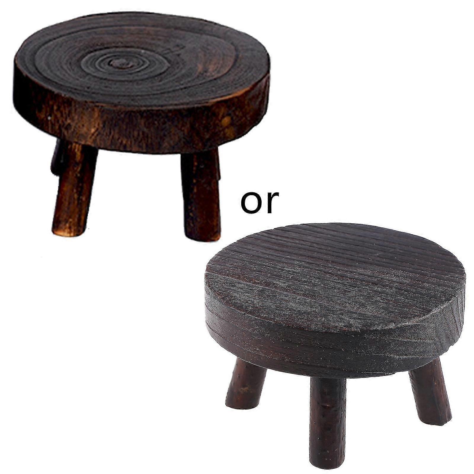 Sgabello basso in legno massiccio piccolo per panca soggiorno domestico facile da usare bambino Marrone scuro S