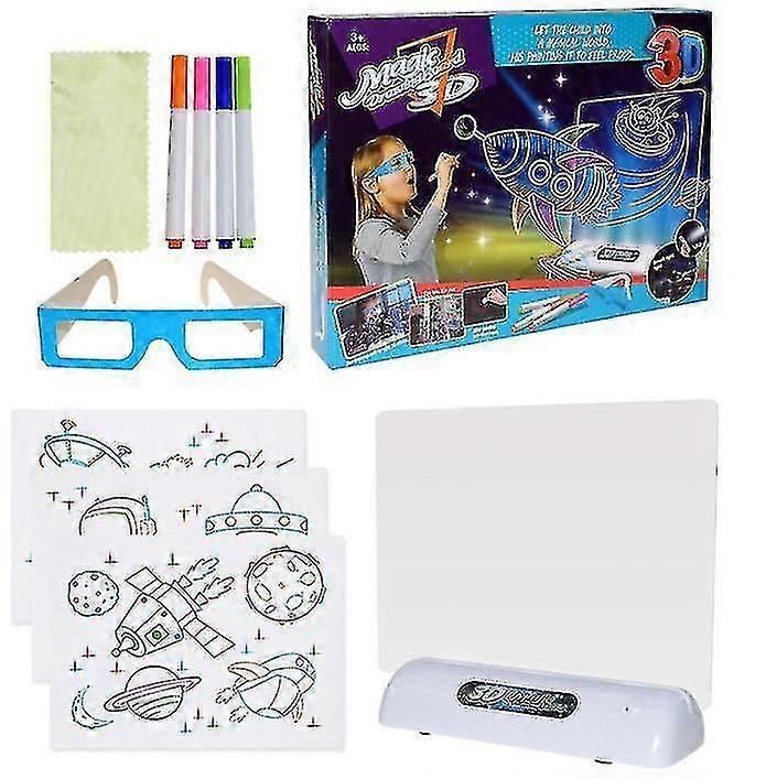 3D蛍光製図板子供用お絵かき玩具LED製図板カラフル点滅落書き