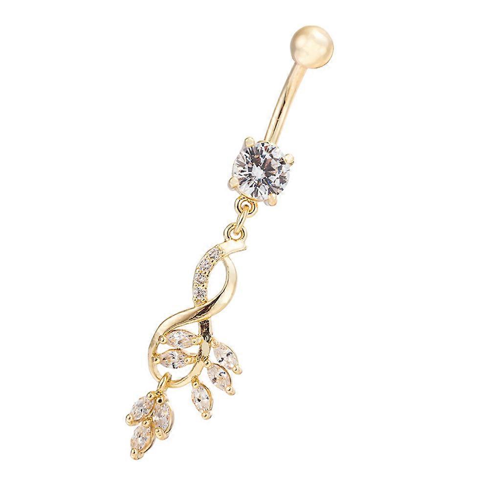 Piercing decorative flower zircon belly button buckle