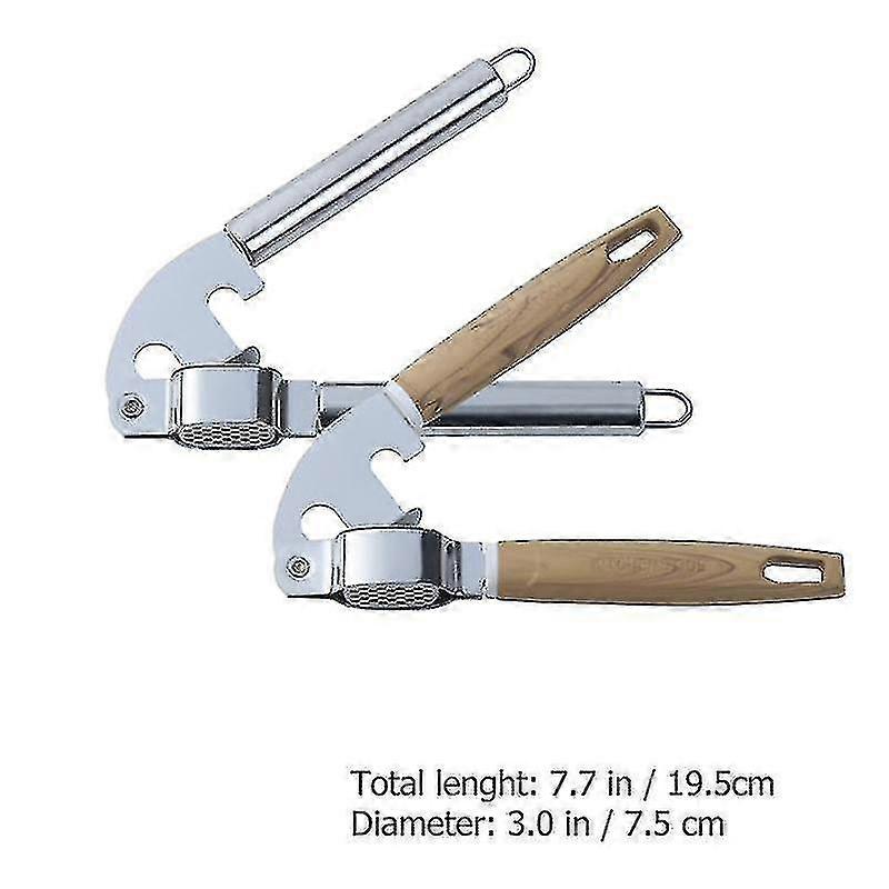 2pcs Stainless Steel Multifunction Garlic Press Crusher Kitchen Ginger Squeezer