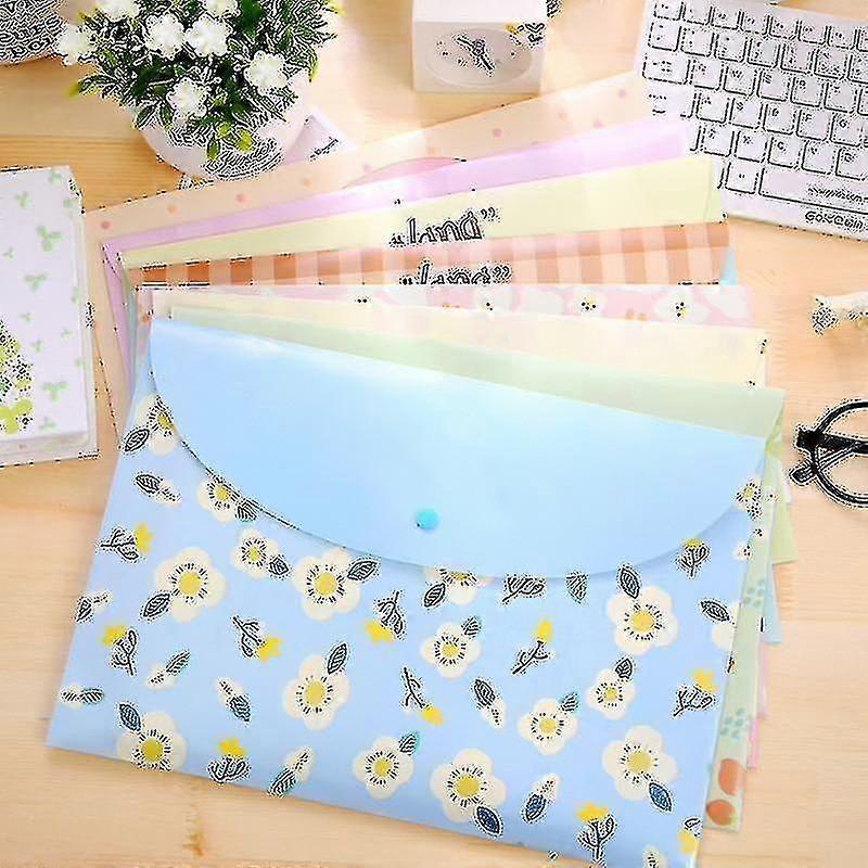Cute Plastic Document Bag Fresh Floral A4 Folders