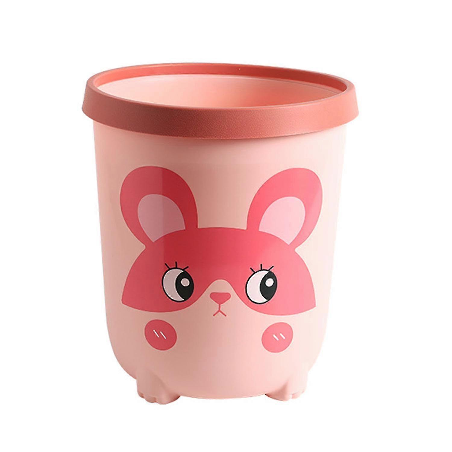 Trash Can Large-Capacity Unique Pattern Plastic Sturdy Cartoon Garbage Container Bin for Home-ZZY