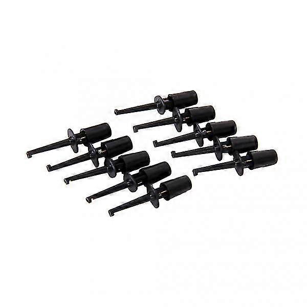 20pcs Mini Test Hook Probe Lead Wire Cable Spring Clip Black For Pcb Smd Ic - ya