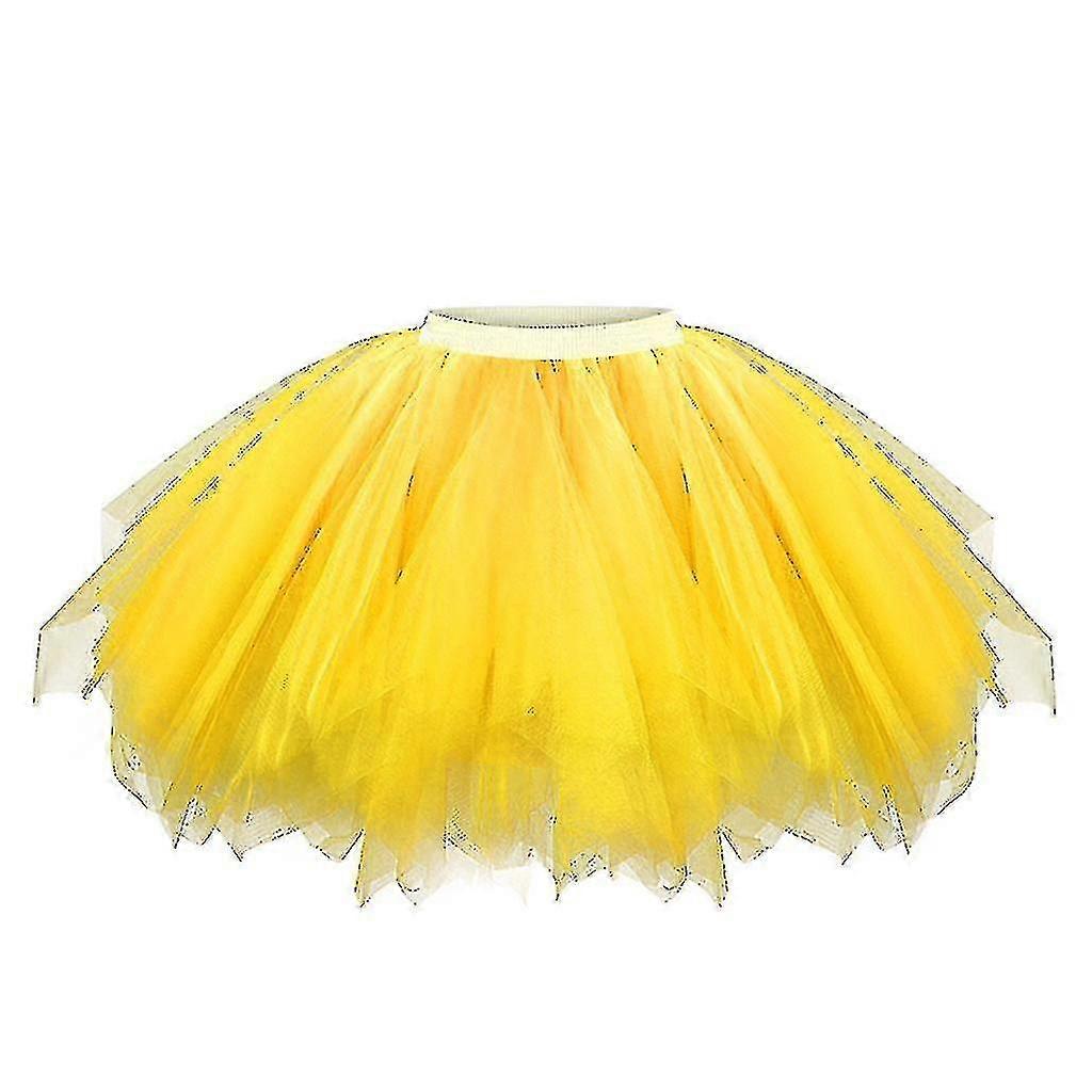 Kadın Örgü Tül Etek Prenses Elastik Etek Yetişkin Kısa Tutu Dans Etek