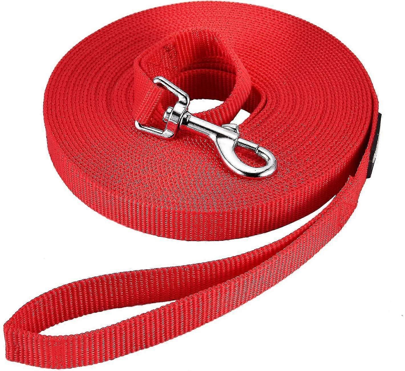 Bjxy Long Pull Rope For Dog Training Long Nylon Pull Rope For Dogs Without Strapping For Cats And Dogs Pets Walking Jogging (10m Long, Red)