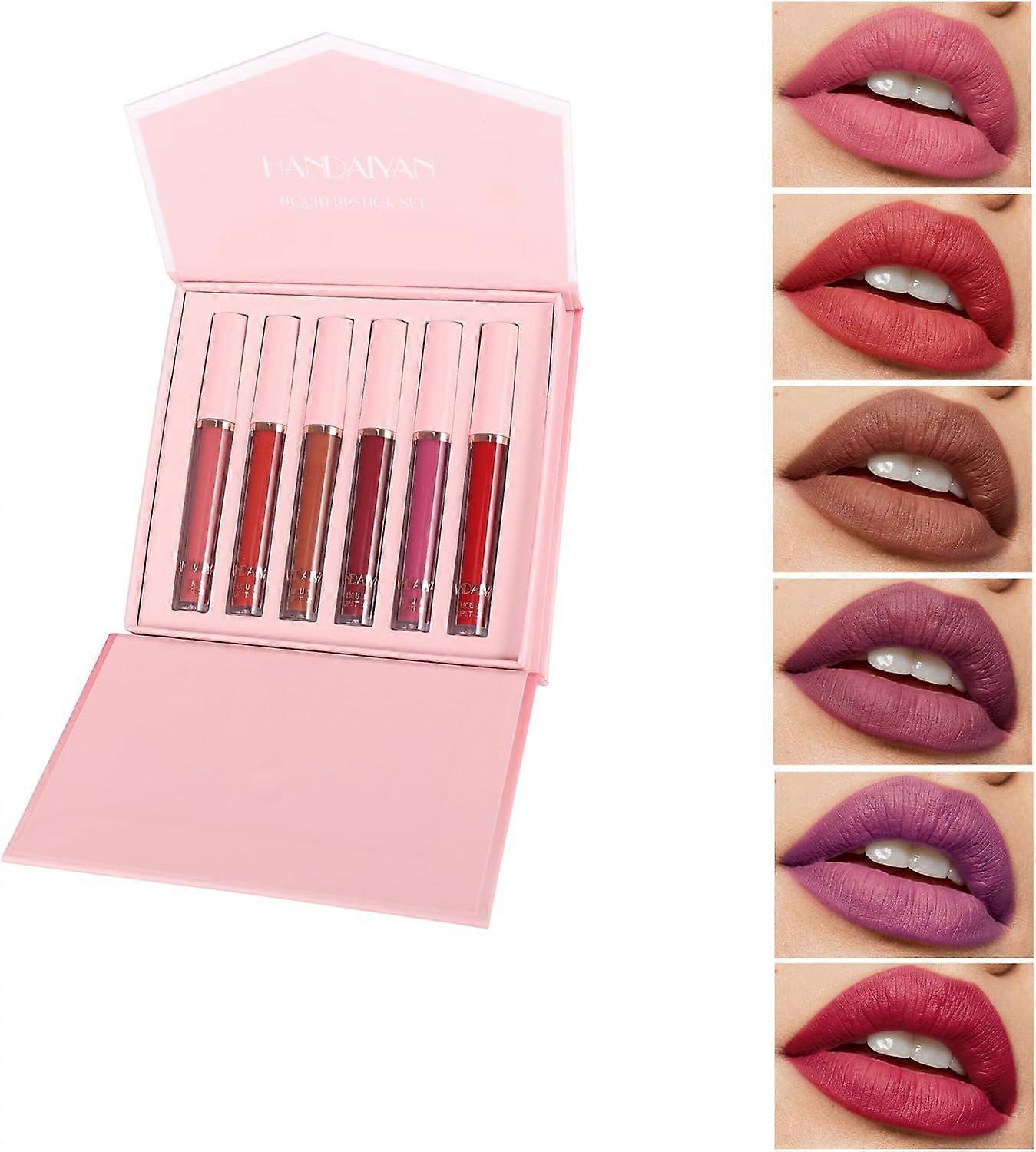 12 Colors Matte Lipstick Liquid Set, Matte Nude Waterproof Long Lasting Non-stick Cup Does Not Fade Lip Gloss