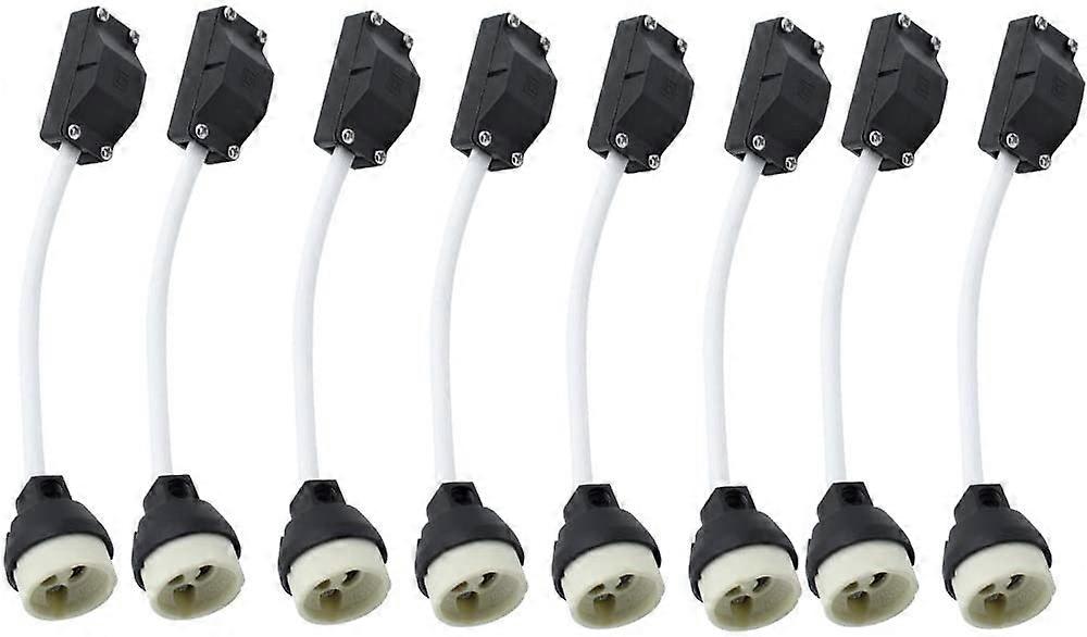 Pieces Ceramic GU10 Lampholders with Cable Connector 2A 250V GU10 Lamp Holder Socket Base Adapter with Insulated Cables