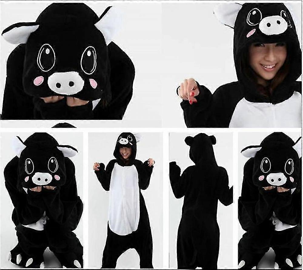 Hayvan Onesie Kadın Flanel Pijama Seti Yetişkin Unisex Erkekler Cadılar Bayramı Domuz Cosplay Kostüm Çift