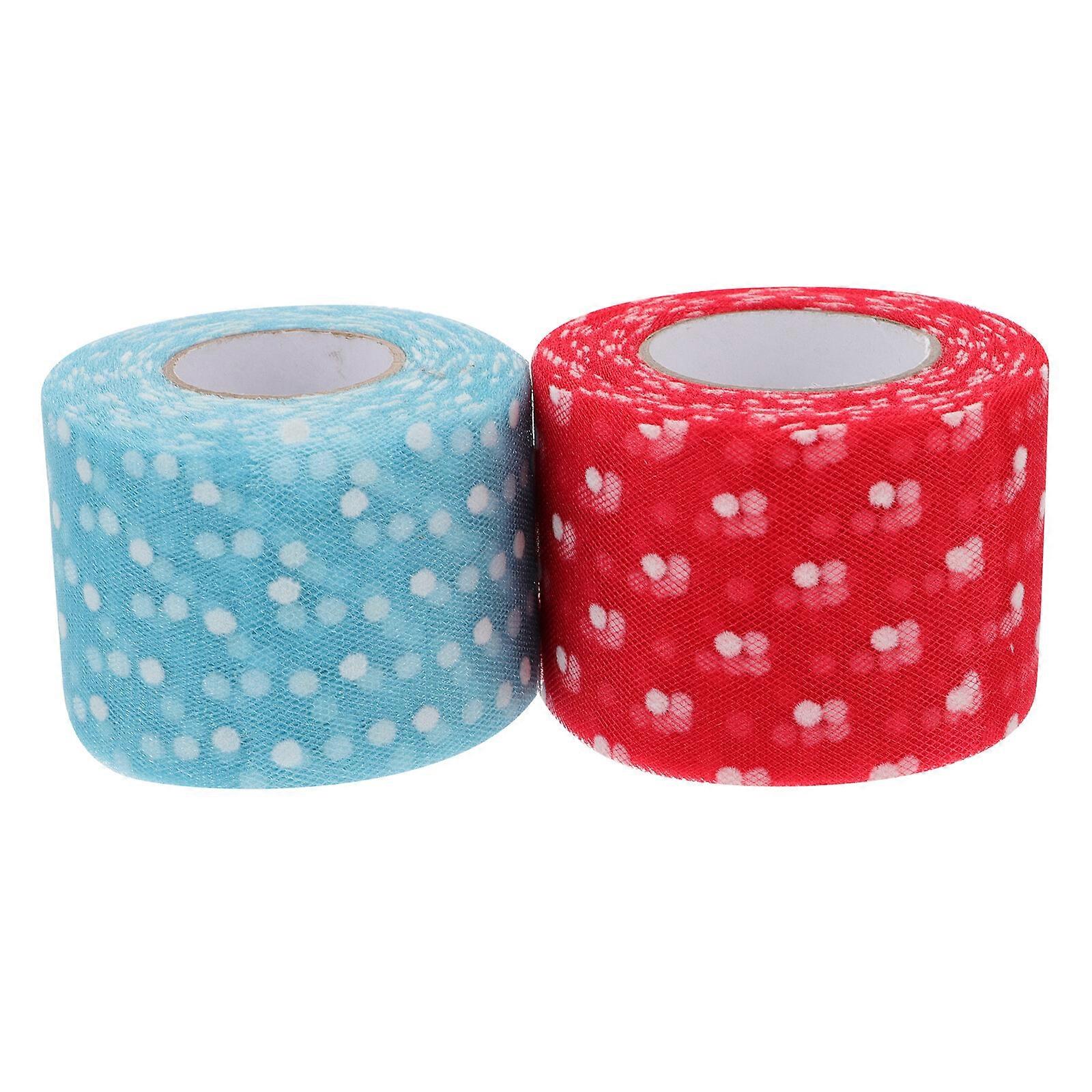 2 Rolls DIY Crafts Net Yarn Decorative Mesh Roll Polyester Mesh Yarn Material