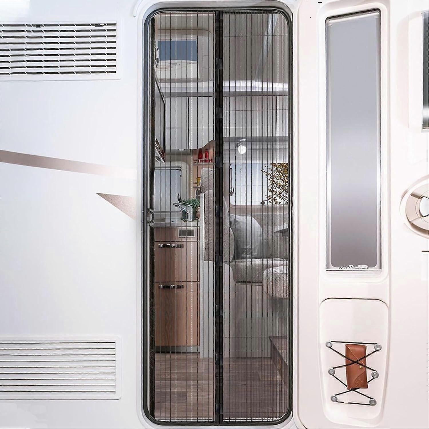 ناموسية مغناطيسية للباب - 80 × 200 سم - للمنزل المتنقل ، مقطورة