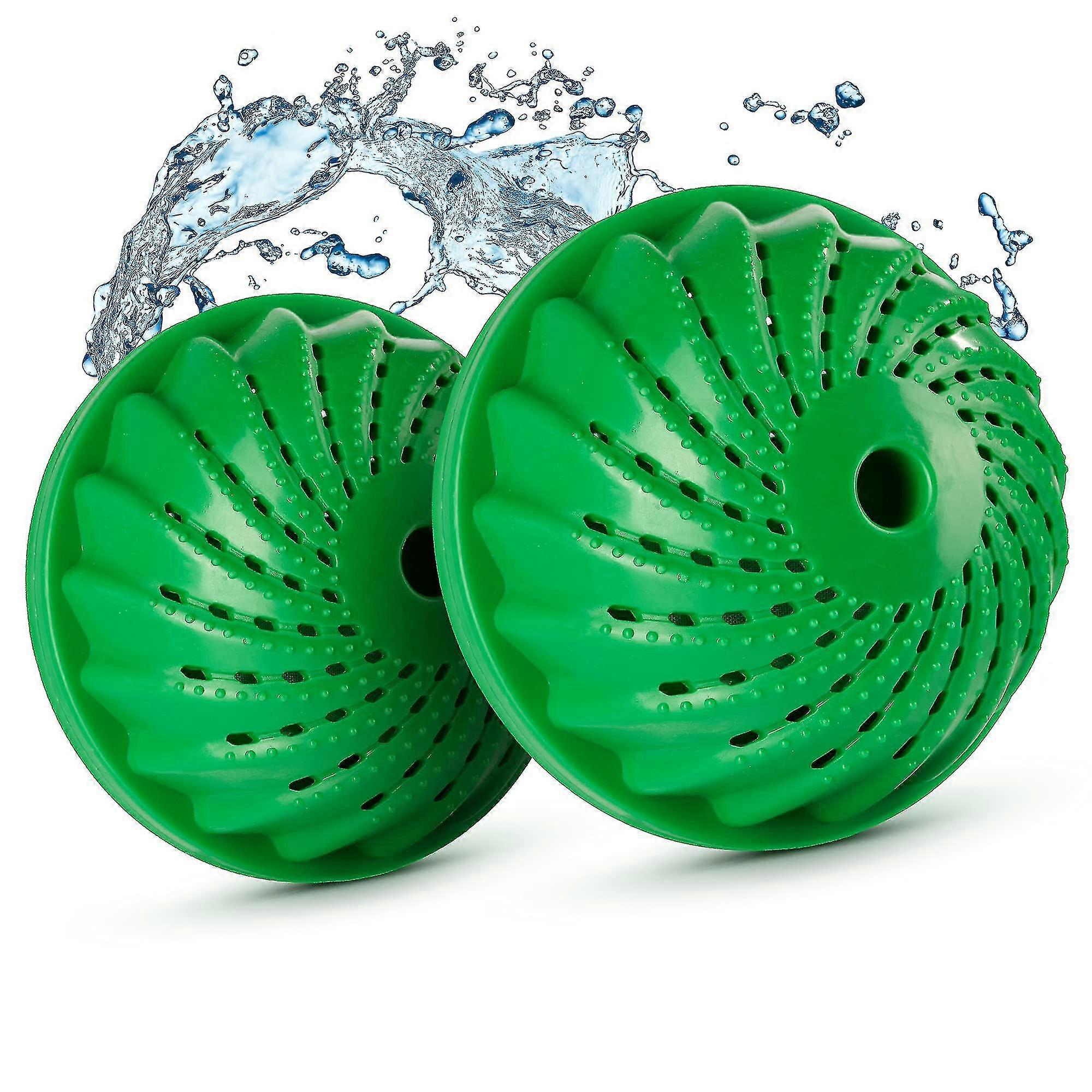 Set di sfere di lavaggio di 2 con protezione di uscita | Eco Laundry Ball per bucato pulito e puro | Lavaggio sostenibile ed ecologico | 2 Lavaggio