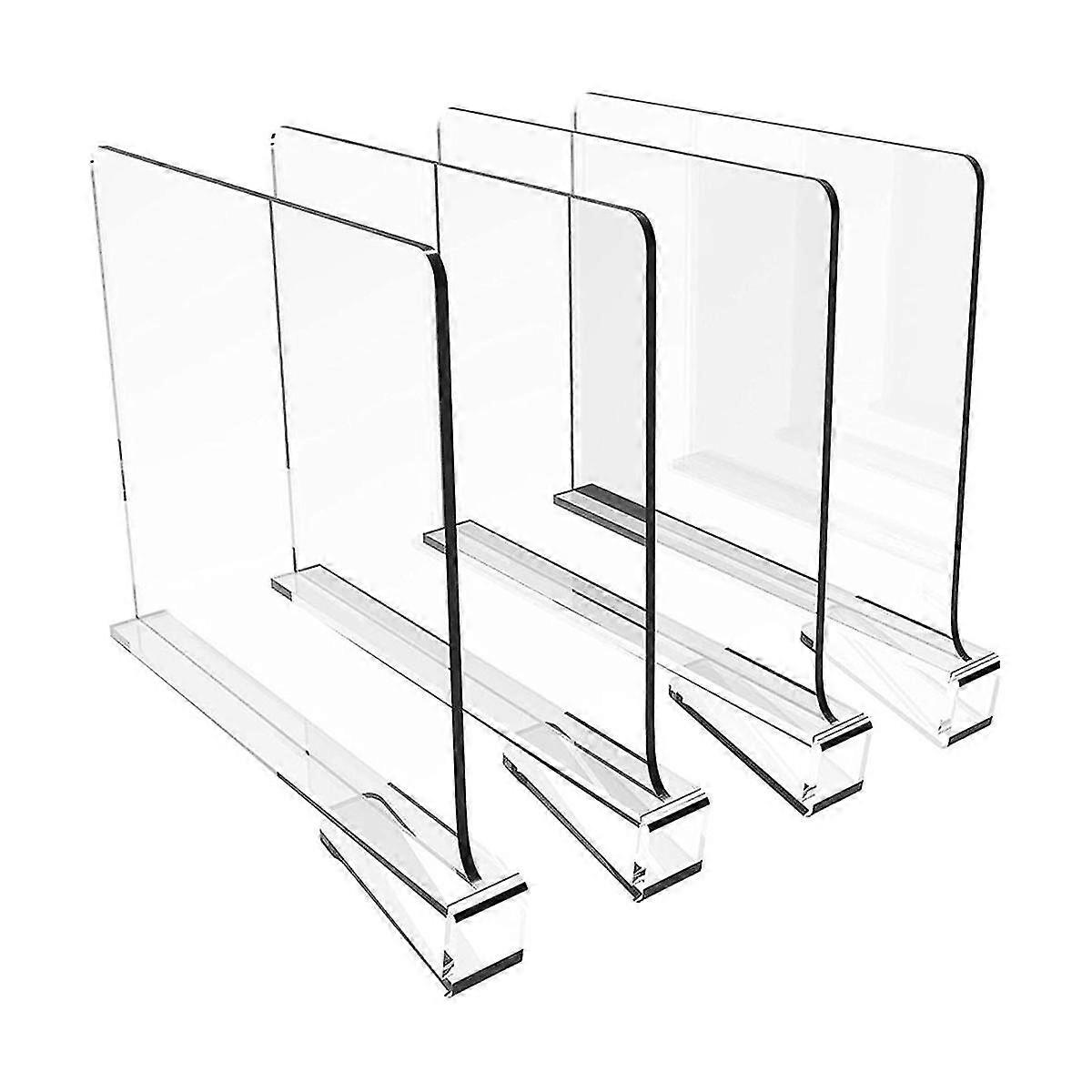 4 מחיצות מדף Pack לארגון הארון, מדפי עץ שקופים מחיצות לארונות מטבח, קריש TW