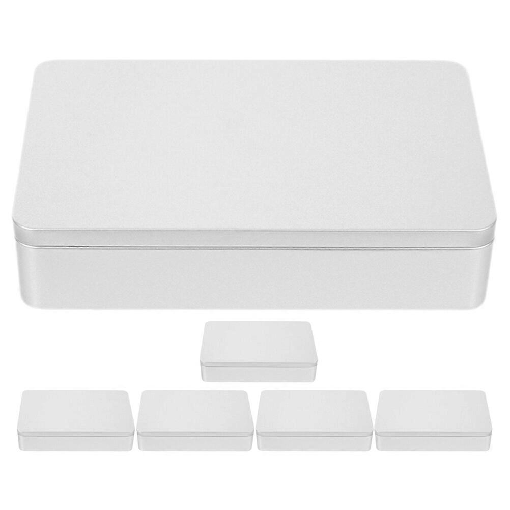 6pcs Small Bead Organizers Storage Containers with Lid Beads Cases Tinplate Jewelry Boxes