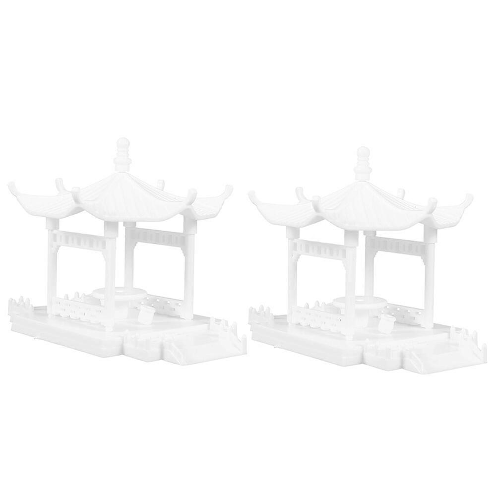 2ks Pavilon Socha Pavilon Socha Malá zahradní Pavilon Dekor Bonsai Miniaturní pavilon 1:100